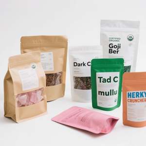 Pochette en papier kraft 9x14cm RTS marron à fermeture éclair plate, imprimée en héliogravure, résistante à l'humidité, sans BPA - Product Image 6