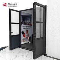 Porte extérieure double en aluminium à charnières, insonorisée, de qualité commerciale, pour bâtiment commercial, ALUGUARD