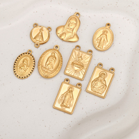 Pendentifs religieux en acier inoxydable à double trou, Vierge Marie Catholique, Notre-Dame de Guadalupe, Breloques Vierge Marie, Fournitures de bijoux, Cadeau religieux