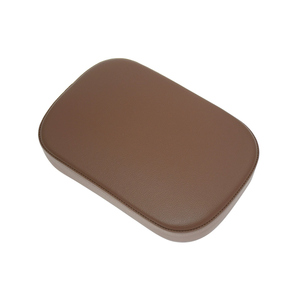 Asiento trasero universal de cuero para pasajero de motocicleta con 8 ventosas para Harley, cojín trasero con diseño de diamantes y rayas verticales en negro y marrón. - Product Image 6