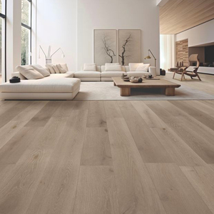Plancher en bois d'ingénierie en chêne blanc européen de 18 mm, à installation rapide par clic, de qualité ABC, pressé à chaud en trois couches, conforme à la norme EN13501, pour salon - Product Image 1