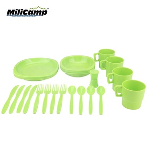 Sans BPA Moderne <span class=keywords><strong>Camping</strong></span> De Luxe 4 Personnes En Plastique Cuillère Fourchette Couteau <span class=keywords><strong>Vaisselle</strong></span> <span class=keywords><strong>Camping</strong></span> <span class=keywords><strong>Kit</strong></span> - Product Image 2