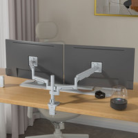 Swelix H11G Gris Support pour double moniteur 17 36 pouces Bras de moniteur d'ordinateur à ressort à gaz articulé pour bureau Maximum 90 degrés