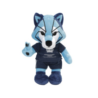 Peluche personnalisée loup bleu, mascotte en peluche, jouet en peluche loup habillé, poupée en peluche avec logo personnalisé pour événement sportif, cadeau
