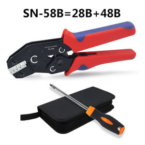 Kit d'outils de serrage <span class=keywords><strong>pour</strong></span> câblage SN-58B avec bornes <span class=keywords><strong>à</strong></span> ressort <span class=keywords><strong>à</strong></span> roue dentée, en acier <span class=keywords><strong>à</strong></span> haute teneur en carbone, <span class=keywords><strong>à</strong></span> sertissage <span class=keywords><strong>à</strong></span> froid, avec vis de serrage et étui souple, 6 pièces - Product Image 2