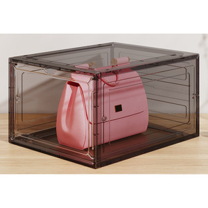 2023 Hot Sale Drop Front Black Shoe Box For Sneaker Shoe Box Storage Premium Custom Clear Transparent Shoe Boxes Stackable