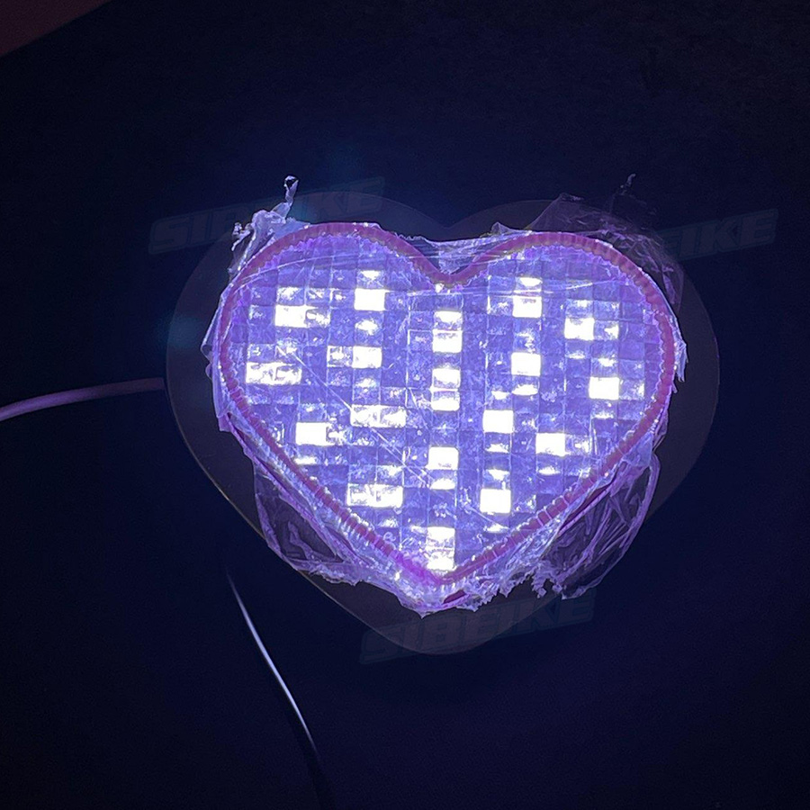 12V Girls Big Heart-Shaped LED Pink Heart Indicator Lights