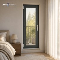 Fenêtres à battants en aluminium au design simple, insonorisées, à faible coût, avec revêtement en poudre pour le bâtiment