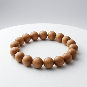 Perles de prière Mala en bois de santal japonais, bijoux en pierre ronde avec un parfum boisé doux pour les mariages, les fiançailles et les cadeaux - Unisexe - Product Image 1