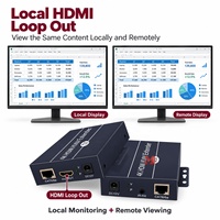 Extender KVM HDMI 4K 120m Melalui Kabel Cat6 dengan Ekstensi Keyboard Mouse USB, Local Loop Out, dan Kontrol IR