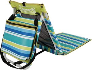 Estera de tierra de playa en Citrus Stripe Tumbona reclinable para acampar al aire libre Playa Plegable Cama ligera Arena - Product Image 2