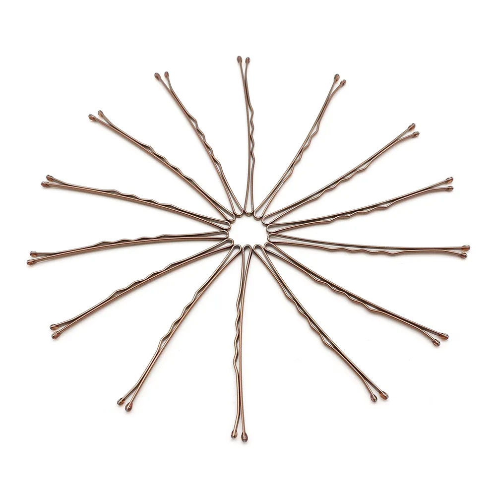 Lirong Metal 6CM/2.36in Bobby Pins Hair Clips grips Help Keep Hairs In Place Straight Bobby Pin 60pcs (Brown)