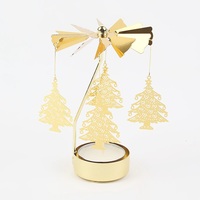 Or arbre de noël bonhomme de neige père noël anniversaire gâteau décorations ange fée rotation rotatif carrousel bougeoir photophore