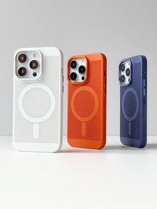 Verano transpirable disipación de calor TPU mate caso anillo magnético succión a prueba de golpes anticaída para iPhone 14 Color sólido - Product Image 6