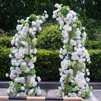 Décorations élégantes pour arche de mariage printemps-été : verdure artificielle, fleurs en soie rose, décoration écologique pour événements