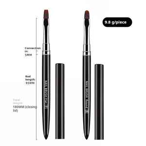 Pinceau à ongles en gel UV, tête ronde, tête plate, stylo de peinture, logo personnalisé, pinceau à ongles professionnel pour salon de manucure, vente en gros - Product Image 6