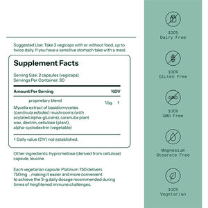 OEM Immuunsysteem Supplement met Acyleerde Alfa-Glucanen 750mg Paddenstoelmycelium Extract 60 Veganistische Boost Natuurlijke <span class=keywords><strong>Killer</strong></span> Cellen - Product Image 3