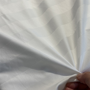 100% cotton trắng bộ đồ giường vải 2cm 3cm sọc nổi sọc vải cho khách sạn tấm 60*40 173*120 - Product Image 4