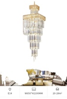 Lustre en cristal de luxe postmoderne avec logo imprimé en 3D pour villa, duplex, loft, étage intermédiaire, escalier en colimaçon, luminaire suspendu