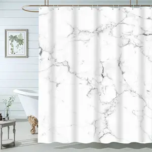 Индивидуальный размер водонепроницаемый экологически чистый мрамор цифровая печать душевые шторы для ванной комнаты