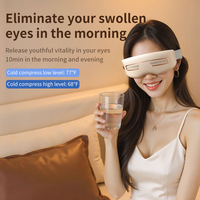 Masajeador de Ojos con Compresas Frías/Calientes, Bluetooth Inalámbrico, Funciones Inteligentes, Función Musical, Batería de 2000 mAh, Conector Tipo C