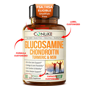 Capsules <span class=keywords><strong>de</strong></span> <span class=keywords><strong>Glucosamine</strong></span>, Chondroïtine, Curcuma et MSM sous Marque Blanche (90 Capsules/flacon) – Complément <span class=keywords><strong>de</strong></span> Soutien Articulaire - Product Image 5