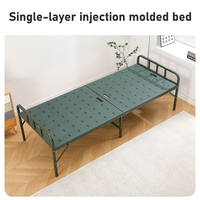 Cama Plegable Portátil Moderna de 80 cm de Ancho, Cama Individual de Acero y Plástico para Dormitorio, Escuela, Uso en Exteriores, Camping, Adultos, Moldeada por Inyección