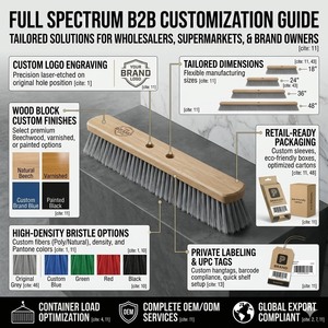 Tête de balai à pousser industrielle robuste en bois de hêtre de qualité supérieure, fournie directement par l'usine, pour le nettoyage des sols, étiquette privée OEM disponible - Product Image 4