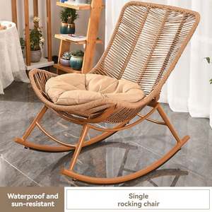 Chaises en rotin 2027, chaises longues, chaises à bascule, balcon, cour, chaises en rotin pour le loisir et le repos des adultes - Product Image 2