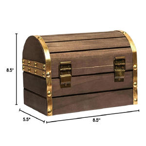 <span class=keywords><strong>Coffre</strong></span> au trésor en bois et cuir Boîte à bijoux en bois avec loquet, Boîte artisanale en bois vintage faite à la main pour bijoux, jouets, - Product Image 4