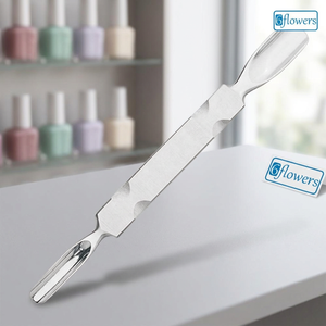 Pousse-cuticules double embout en acier inoxydable de haute qualité, réutilisable, outil de manucure à double tête - Product Image 2