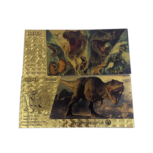 Wholesale Animal Dinosaur Tyrannosaurus Plastic 24k Gold Foil Electroplated Banknotes In Stock - Product Image 6
