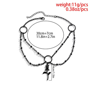 Bijoux fantaisie collier <span class=keywords><strong>gothique</strong></span> tour de cou Halloween cristal gland collier pour femmes rétro noir Rose clavicule unisexe chaîne cadeau - Product Image 6