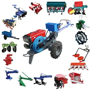 Équipement de machines agricoles Tracteurs agricoles à pied diesel 8hp avec machine à labourer rotative