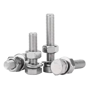 304 Stainless Steel Hex <b>Bolt</b> Nut Washer Set M5 M6 M8 M10 Grade 8.8 Construction Use - Product Image 2