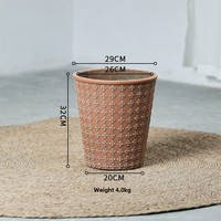 Pot de fleurs d'intérieur/extérieur en bois et ciment, motif géométrique vintage nordique, grand modèle, pieds en forme de bec de canard