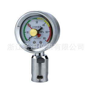 เกจวัดแรงดันสำหรับงานเหมือง BZY60 ขนาด 60 มม. 0-80mpa แบบเข็มคู่ ทนแรงกระแทก รองรับระบบไฮดรอลิก - Product Image 4