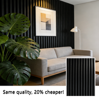 Panneau mural décoratif en bois rainuré moderne de qualité supérieure, insonorisant, à motif géométrique, surface tableau noir, revêtement mural décoratif