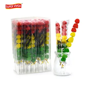 wholesale halal fruit Flavor jelly ball traffic light shaped lollipop gummy candy