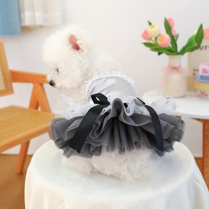 Robe d'été pour chien de petite et moyenne taille, style jupe à bretelles, motif marguerite, mignonne, respirante et douce, vêtement pour <span class=keywords><strong>chiot</strong></span>, pour la promenade quotidienne en extérieur - Product Image 4