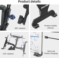 Support de tablette robuste pour voiture, fixation à ventouse puissante, support de tablette réglable à rotation 360° pour tableau de bord et pare-brise