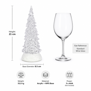 Arbre de Noël LED en plastique de 21 cm, changeant de couleur, décorations scintillantes pour bureau, boîte de vente au détail, cadeaux d'Halloween, de Noël et de Pâques - Product Image 6