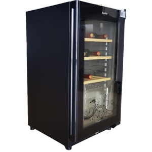 Mini-réfrigérateur Unitech 168L à porte vitrée, pour bière et boissons, température unique, noir, 4 étagères - Product Image 6