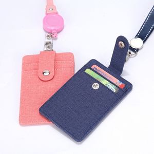 Wholesale Work Id Pu Badge Retractable Clip Access Control Bus Card Holder With Lanyard - Product Image 1