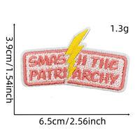 En gros Patch Girl Power, Badge brodé féministe, Applique thermocollante personnalisée en forme de cœur rose avec inscription, pour vêtements, sacs et DIY