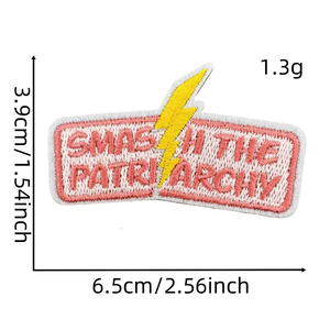 Juego de parches bordados de hierro <span class=keywords><strong>feminista</strong></span> Girl Power Quote Applique Badge para chaqueta, bolso, sombrero, decoración DIY - Product Image 6