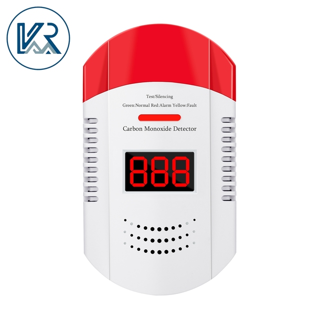 Carbon Monoxide Detector CO Alarm with LCD Display Test Button Home Security Gas Alarm Sensor