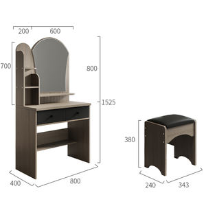 <span class=keywords><strong>Coiffeuse</strong></span> Moderne Blanche avec Miroir et Éclairage pour Maquillage - Meuble de Salle de Bain - Product Image 4