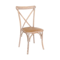 Chaise en rotin empilable en bois de bouleau massif au design antique, avec dos en croix et empilable, pour événement, mariage et usage domestique