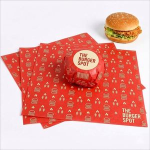 Papier d'emballage en PE résistant à la graisse, imprimé sur mesure, de qualité alimentaire, pour hamburgers, sandwichs, burritos, biscuits, emballage écologique, imperméable - Product Image 2